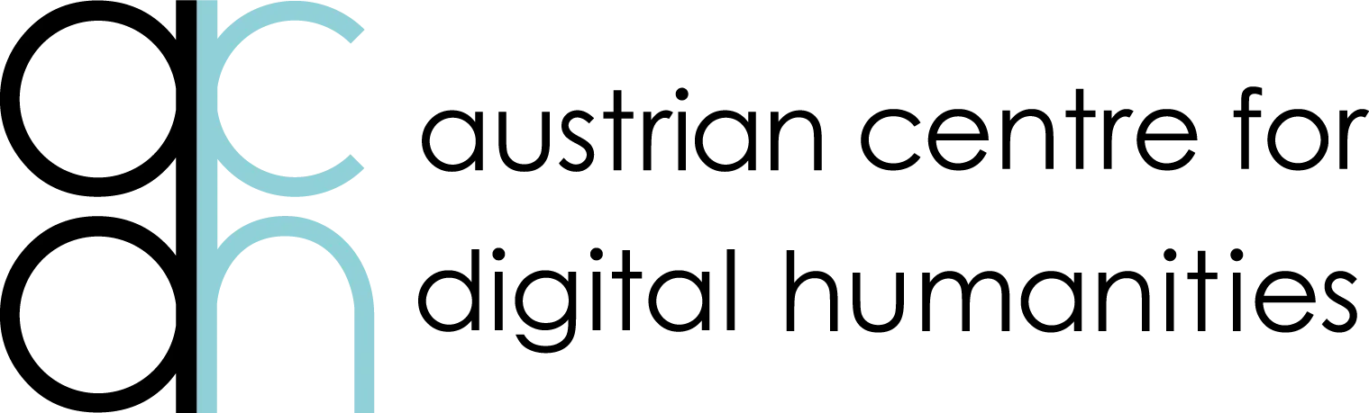 Logo in black and teal of Austrian Centre for Digital Humanities, Austrian Academy of Sciences