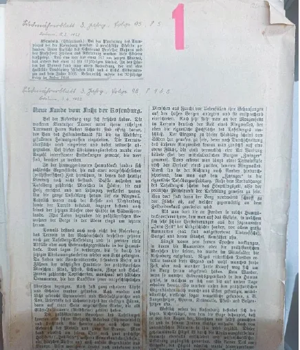 An example of archival document dating to 1922 and written in German 